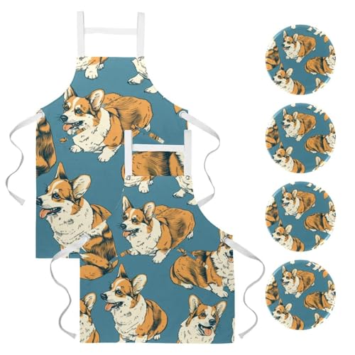 Tablier de cuisine avec 4 broches lot de 2 résistant pour le travail au bar