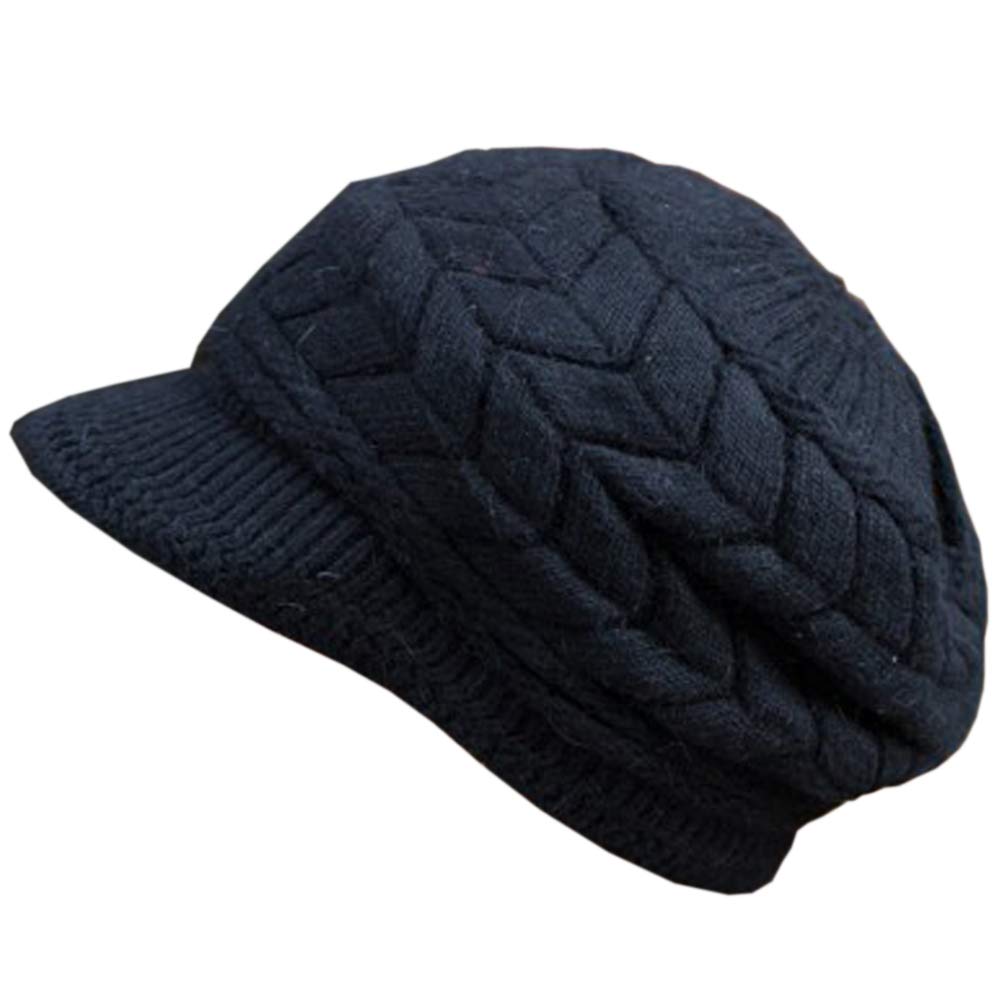 Bonnet D'hiver Chaud Pour Femme, Bonnet De Neige Chaud En Tricot De Laine Doublée En Polaire Chaude, Visière Chaude Pour Femme WS-H21