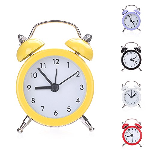 Hahawaii Mini Alarm Clock, Mini Round Metal Alarm Clock Desk Stand Clock For Home Room Kitchen Office - Purple #TOP1