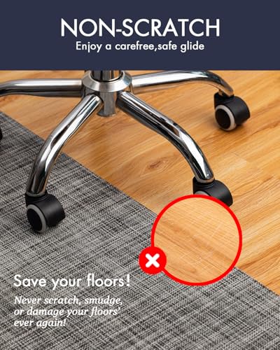 Image of BARoyal Office Chair Mat for Hardwood Floor Under Desk Computer Rolling Chair Mat for Wood /Tile Floor Non-Slip Heavy Duty Desk Rug PVC Plastic Hard Floor Protector 36 inch x 48 inch(Gravel)