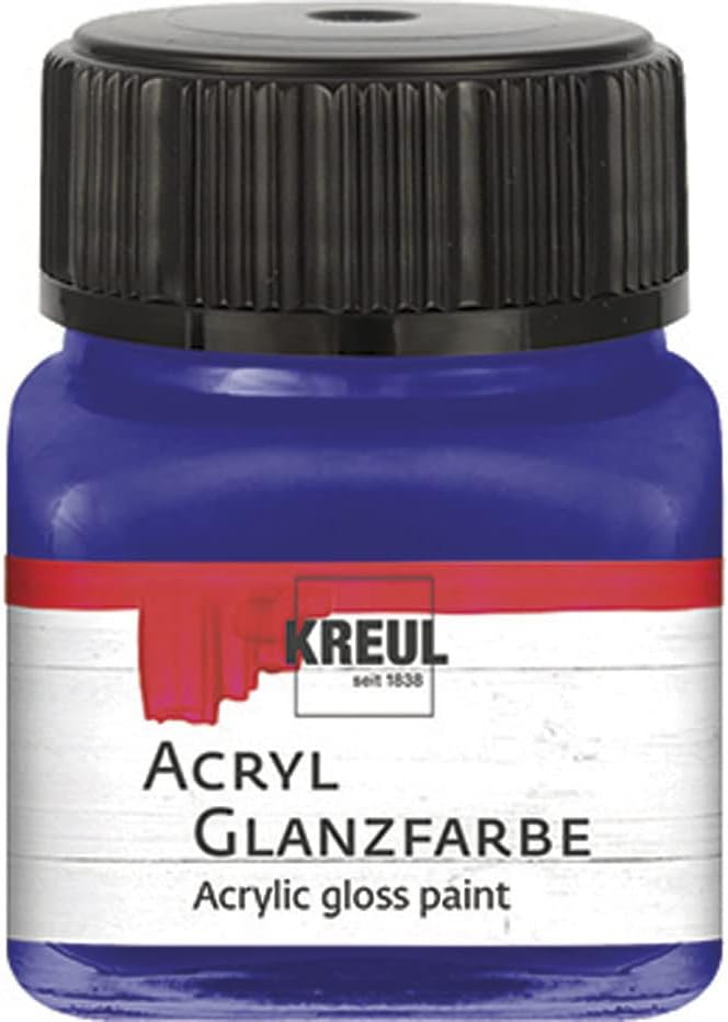 Kreul 79216 Acrylic Gloss Paint, 20 ml Glass in Silver, Glossy Smooth Acrylic Paint for Painting and Crafts, Water-based, Saliva-Resistant, Quick-Drying and Opaque
