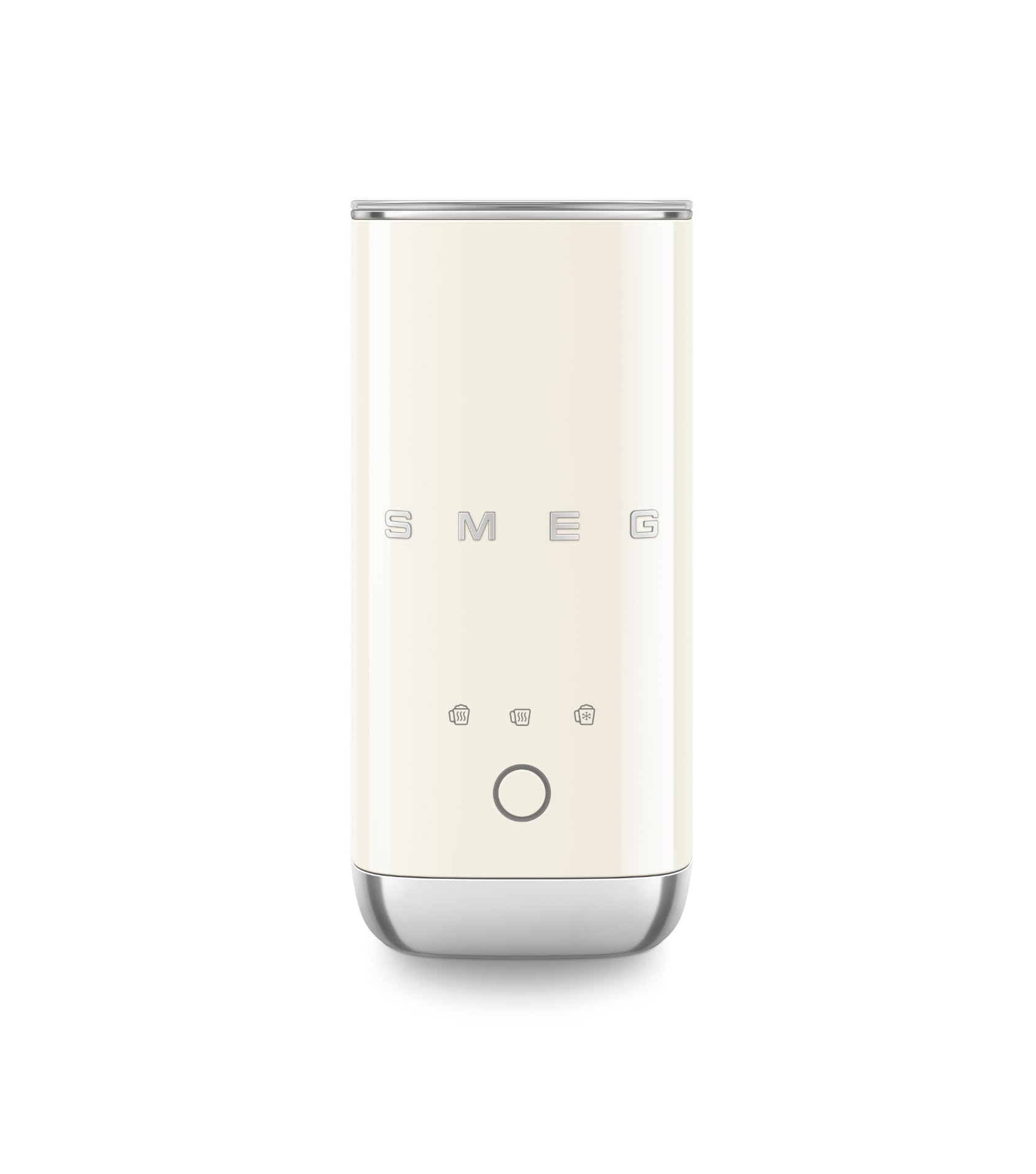 Smeg, MFF02CREU Elektrischer Milchaufschäumer, 3 Getränkefunktionen, abnehmbarer Schneebesen, Antihaft-Keramikbeschichtung, 500 W, Creme