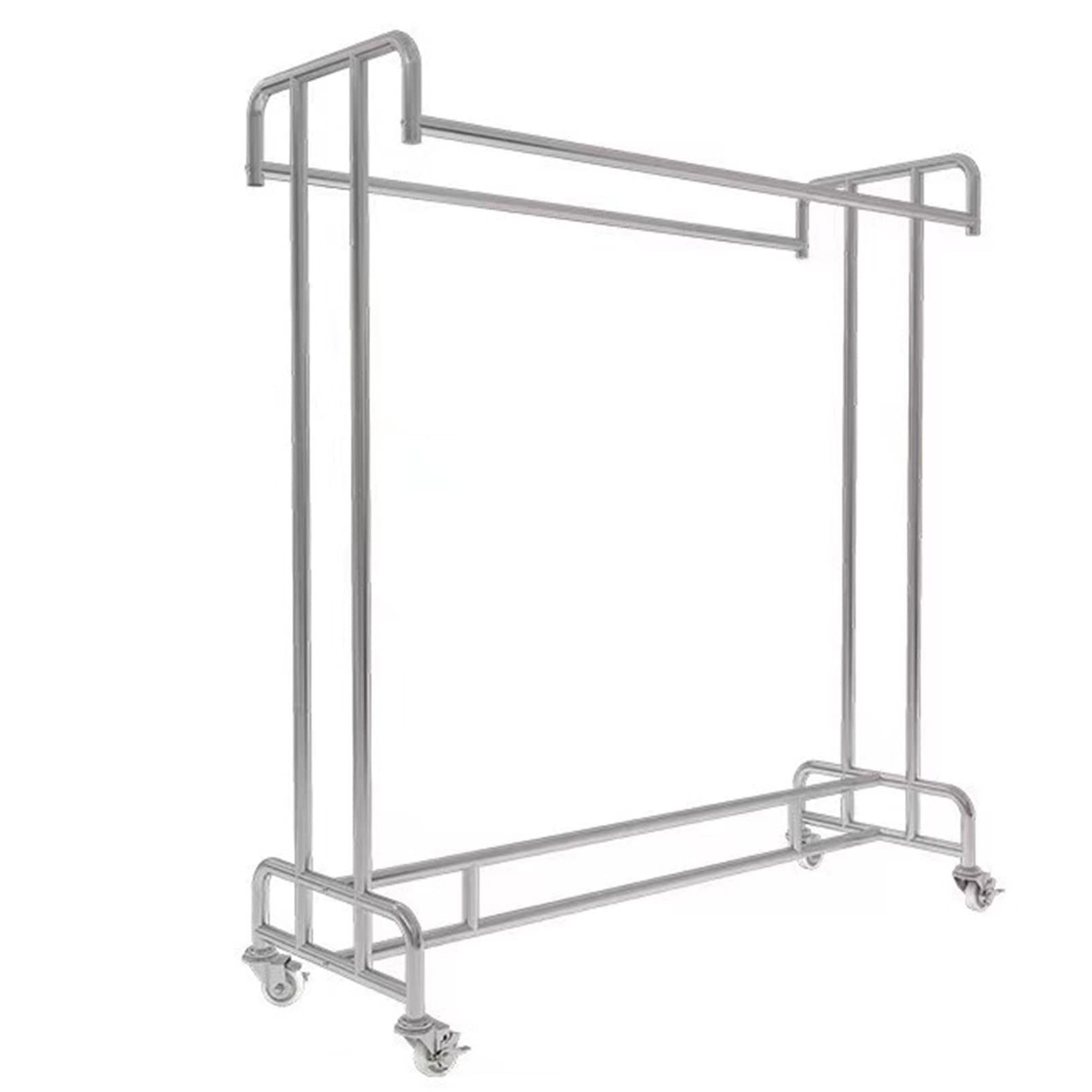 Aycdl Double Rail Clothing Rack Rolling Garment Display Stand 120X50x140cm Retail Clothes Nizer Adjustable Clothing Shelves Great For Store & Home Use