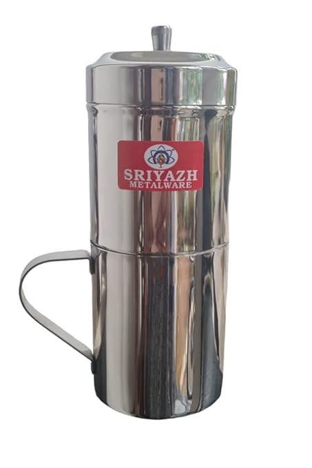 SRIYAZH COFFEE MAKER WITH HANDLE 2-6 CUPS, Stainless Steel Drip Coffee Brewer, South Indian Coffee Filter (250 ML)