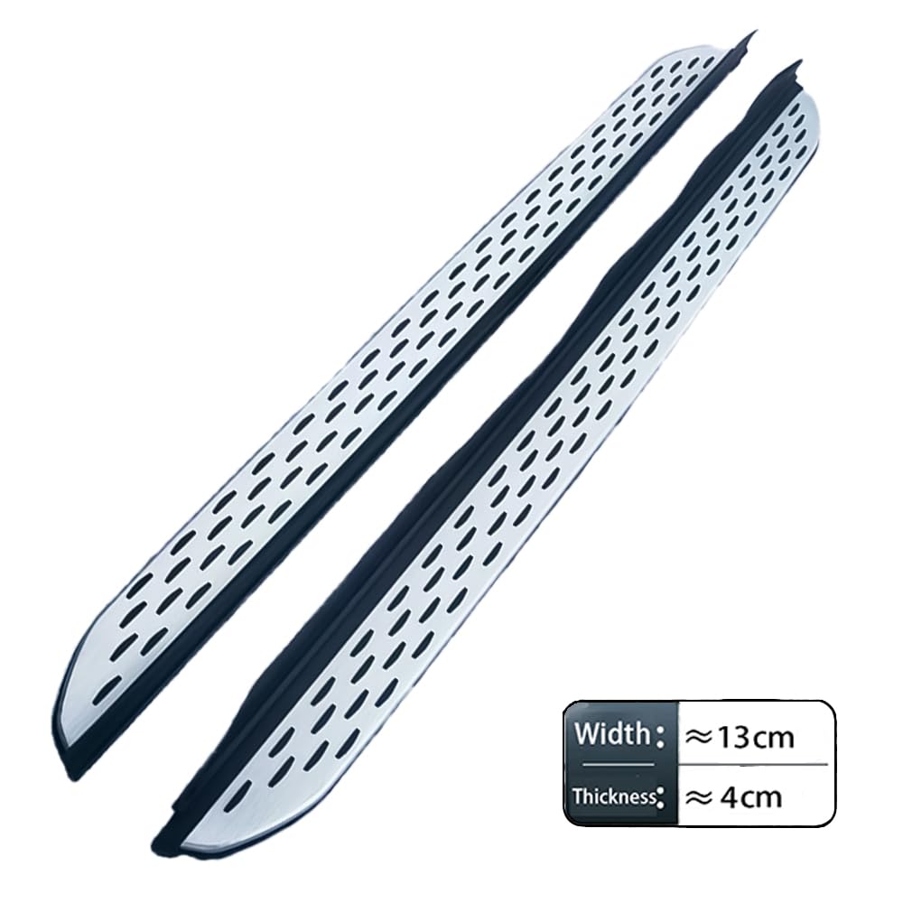 Deski do biegania do Land Rover Range Rover L460 2023-2026 SWB (standardowa rozstaw osi), 2 szt. aluminiowe stałe stopnie boczne (z uchwytem), zestaw bez wkręcania | akcesoria do szyn SUV, srebrne (1