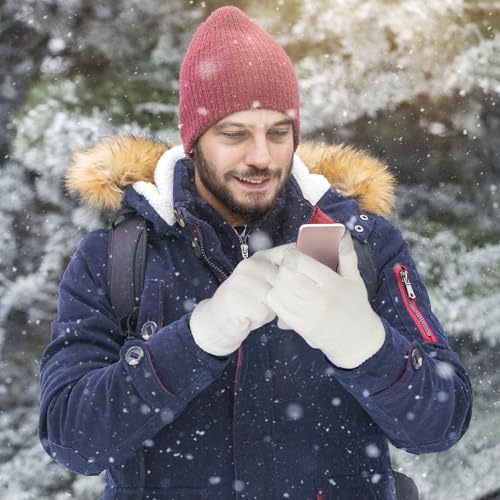 Image of Pistha 24 Pairs Winter Gloves Touch Magic Screen Gloves Stretchy Knit Cotton Gloves Bulk For Men Women Homeless Cold Weather