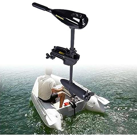 sujrtuj 58lbs 12v Electric Trolling Inflatable Boat Fishing Boat Outboard Motor Engine Motor Cover