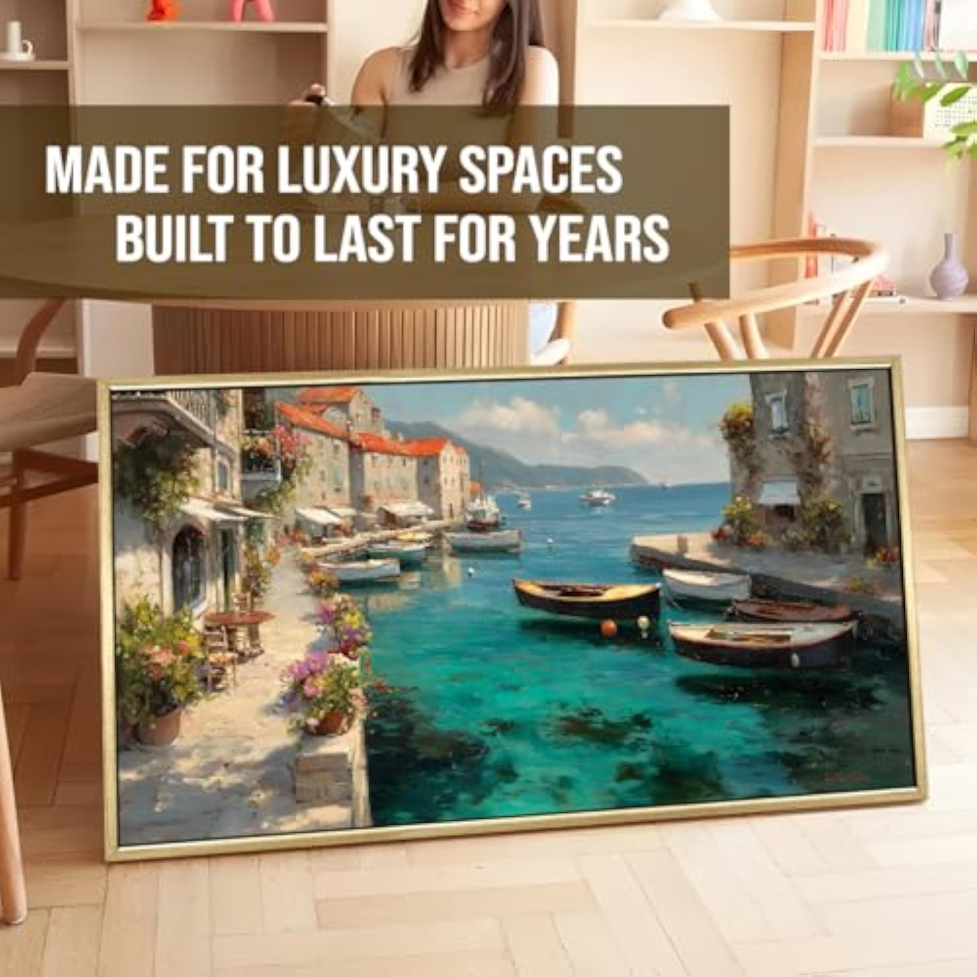 Croatian Harbor Scene Luxury HD Canvas Print