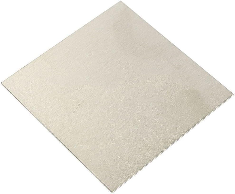 RichVibe Pure Nickel Sheet 100x100mm for Electroplating Anode High Purity Ni Plate High Temperature Resistant Metal Silver Flat Stock Multiple Thicknesses(3mm)