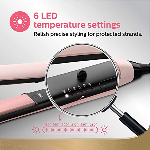 Philips Advanced KeraShine Straightener BHS378/10 | ThermoProtect Technology with 6 LED Temp Setting | Frizz-Free Shiny Smooth Hair (Pink) - Image 6