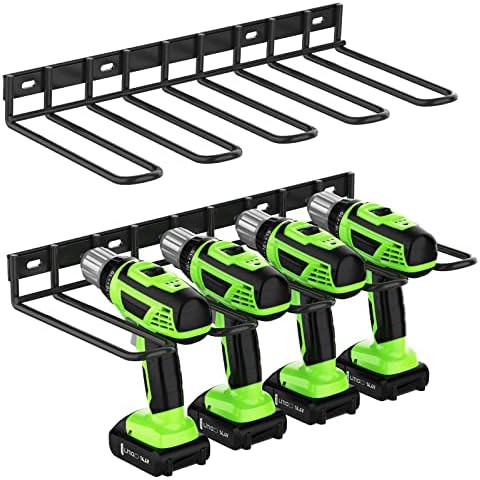 ENONCI 2 Pack Power Tool Organzier Wall Mount, Thicked Heavy Duty Drill Holder Wall Mount, Drill Organizer for Garage Pegboard Workshop Men Gifts For Dad Husband Cover