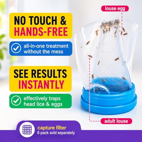 Image of Electric Head Lice Comb, Chemical Free Lice Removal Machine with Suction, Reusable Lice & Nits Vacuum Comb for Kids & Adults, Safe Gentle Hair Cleaning Tool, Portable Anti Lice Device