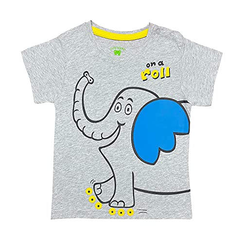Image of Pack of 6 Baby Boys and Girls 100% Cotton Printed Regular fit Tshirts with Shoulder Poppers (0 to 24 Months)