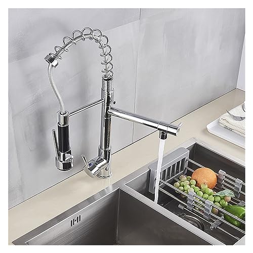 Grifo de cocina LED negro con resorte y cabezal extraíble giratorio 4