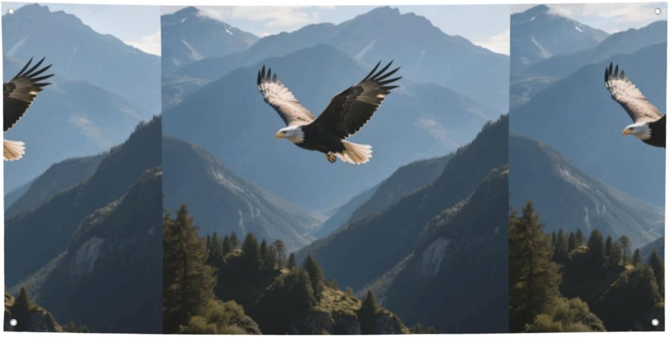 Eagles fly in the valley Banner Party Decor Backdrop Banner Birthday Party Photography Background Decorations 47 x 24 Inch Flag Indoor Outdoor Wall Decor Banner Party Supplies Favors