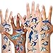 KonSait Squalo Tatuaggi temporanei per Bambini, Impermeabile Tatuaggio Tattoos Adesivi Compleanno Gadget per Bambini Ragazzi Festa di Compleanno Regalo Giocattolo, 10 Fogli