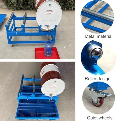 Heavy Duty Drum Cradle with Wheels - Steel Dispensing Stand for Workshops & Garages, Durable Drum Handling Solution for Easy Transport & Storage