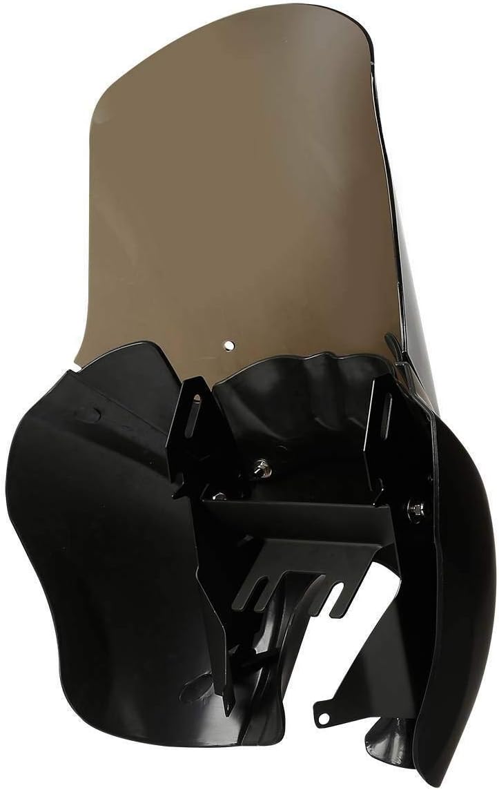 TCMT Headlight Fairing Cover with 15'' Smoke Windshield Fits For Harley Dyna FXDXT T-Sport (Gloss Black+Smoke)