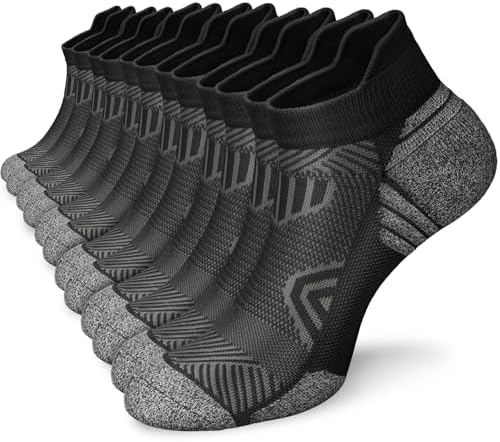 Ankle Compression Socks for Women and Men 6 Pairs Low Cut Running Socks Arch Support Plantar Fasciitis Socks