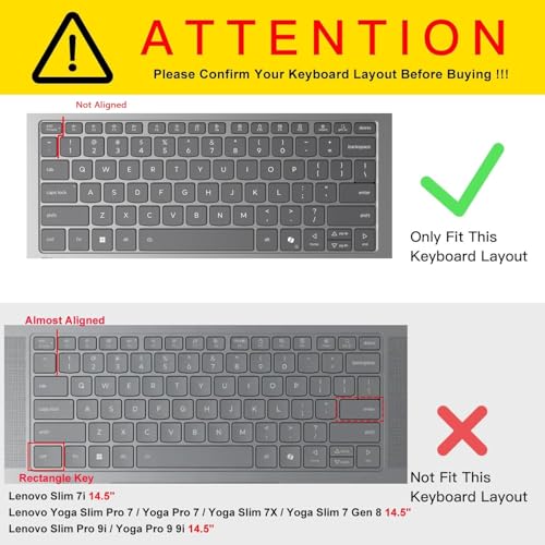 Image of Saco Keyboard Cover for 2025 Lenovo IdeaPad Slim 5 13ARP10 15ARP10 13.3 Inch Laptop | Anti-Spill, Ultra-Thin Keyboard Protector