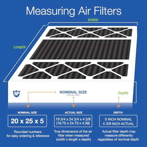 Image of Nordic Pure 20x25x5 Lennox Replacement Pleated MERV 8 Air Filter 2 Pack | Actual Size: 19 3 /4 x 24 3 /4 x 4 3 /8 Fits X6673 X6675 Made in USA, HVAC Odor Filtration & Household Smell Control