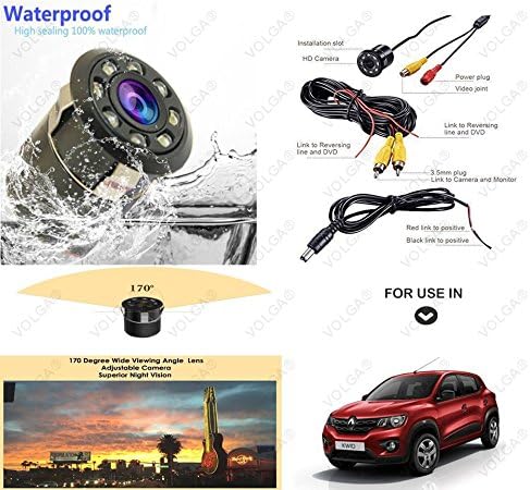 Volga 8 LED Night Vision Car Reverse Parking Camera for Renault Kwid