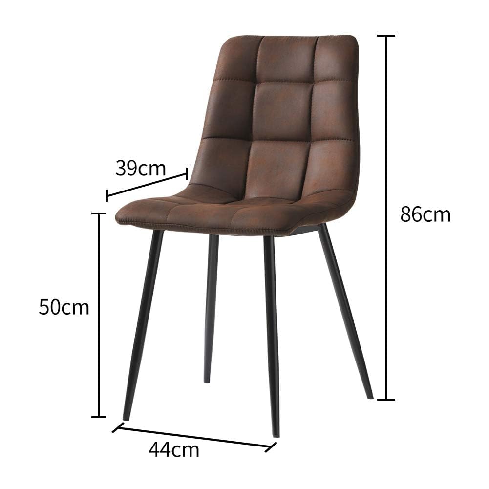 CLIPOP Esszimmerstühle 6er Set Kunstleder Braun, Gepolsterter Sitz Wohnzimmerstuhl mit stabilen Metallbeinen, für Zuhause und Büro (Kunstleder Braun, 6er Set)