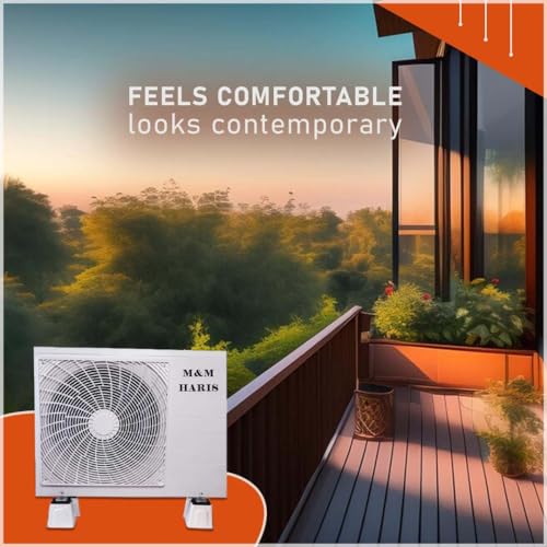 Image of Spinxx PVC Floor Stand AC 4 Pack Anti-Vibration with Rubber Pads,Anti-Vibration Shock Absorbing Rubber Mounting Bracket for Outdoor Ductless Mini Split Air Conditioner 1.5 Ton & 2 Ton.