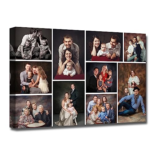 LZIMU Collage Canvas Prints with Your Photos Custom Multi Image Collage Wall Art Personalized Collage Picture Canvas Framed For Home Decor (Collage Photo-14, 8.00' x 12.00')