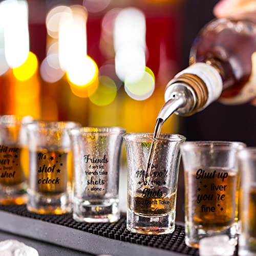 24 Packs Acrylic Clear Party Shot Glasses Set 1.2 Ounce Heavy Base Shot Glasses Funny Friends Shot Glasses For Adult Small Glass Shot Cups, 8 Styles #TOP4