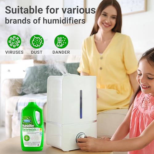 Bacteriostatic Humidifier Water Treatment &ndash; Comprehensive Humidifier Cleaning Solution &ndash; Universal Humidifier Water Additive &ndash; Odorless Humidifier Descaler Solution &ndash; Effective Treatment (2pack)