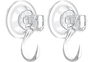 2 Pack Suction Cup Wreath Hanger – Crystal Clear Heavy-Duty Wreath Hooks...