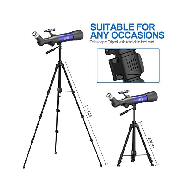 Emarth Interstellar Teleskop 70 mm Blende 500 mm AZ Mount Astronomischer Refraktor Telesocpe für Anfänger Erwachsene… – Bild 6