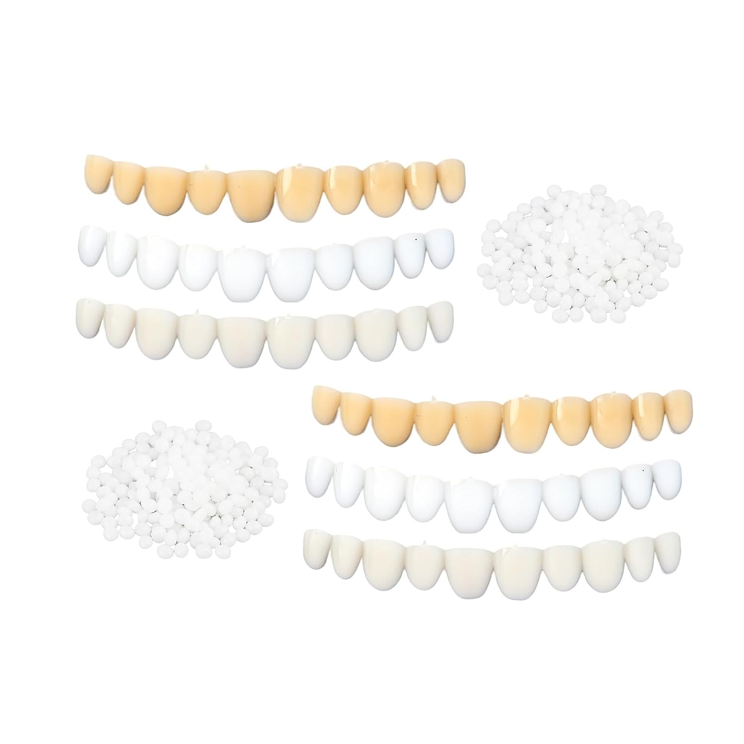 Tooth Repair Kit 6PCS, Temporary Natural Shade for Filling Broken or Missing Tooth, Moldable Thermal Beads Replacement Kit for Easy Teeth Repairs
