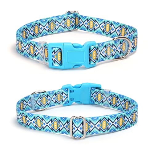 Collier pour chien bleu anti-irritation avec boucle rapide M