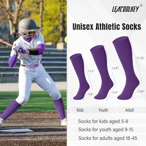 Image of LEACOOLKEY Baseball Belt and Socks Combo Set Adjustable Softball Socks and Elastic Belt for Youth and Adult