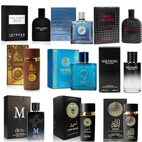 A CENTER Men's Cologne Sampler Set (100ml Each*9PCS) | Luxury Fragrance Variety Pack for Men | Woodsy, Citrus, Spicy & Fresh Scents | Gift Ready Collection(Combo Set M)
