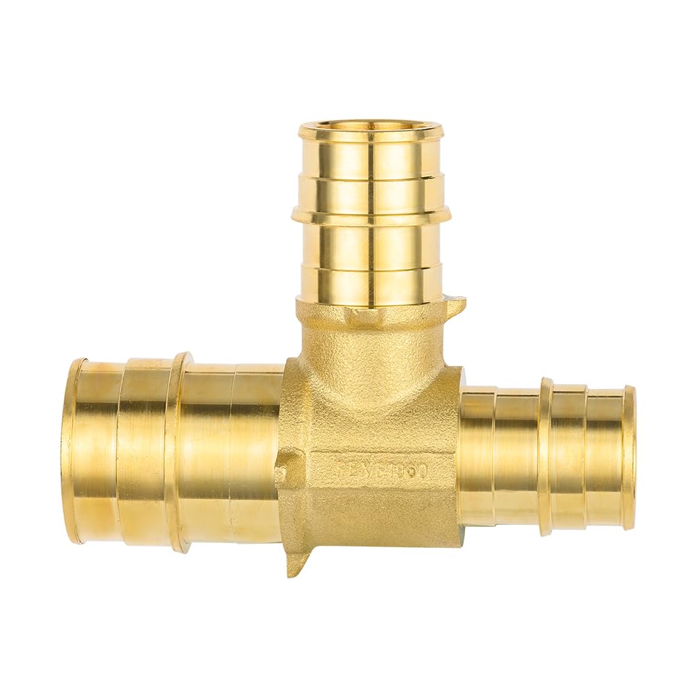 EFIELD Pex-A ASTMF1960 - Soporte de latón de expansión de 1 x 3/4 x 3/4 pulgadas solo para conexión de tubo Pex-A, paquete de 5 unidades