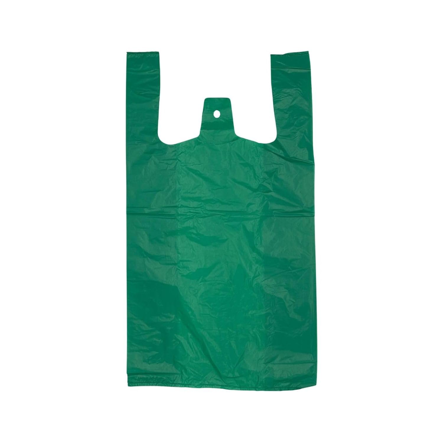 Vest Carrier Shopping Bags โ Strong Plastic Carrier Bags with Handles, Plastic Shopping Carrier Bags for Food, Storage & More - Green - Pack of 300-11 x 17 x 21 inches
