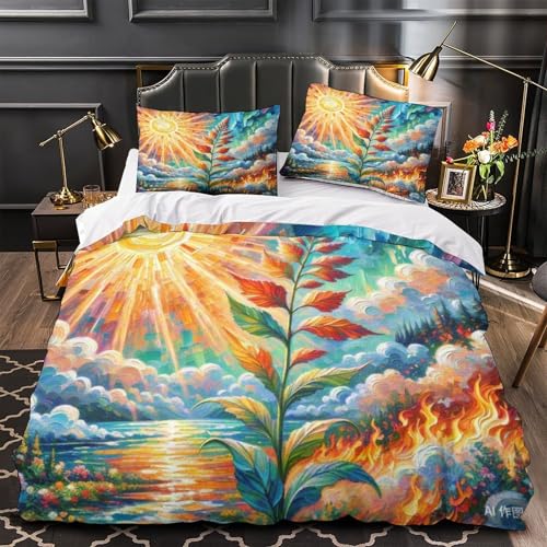 Housse de couette fermeture éclair cachée parure de lit 3D 220x240cm