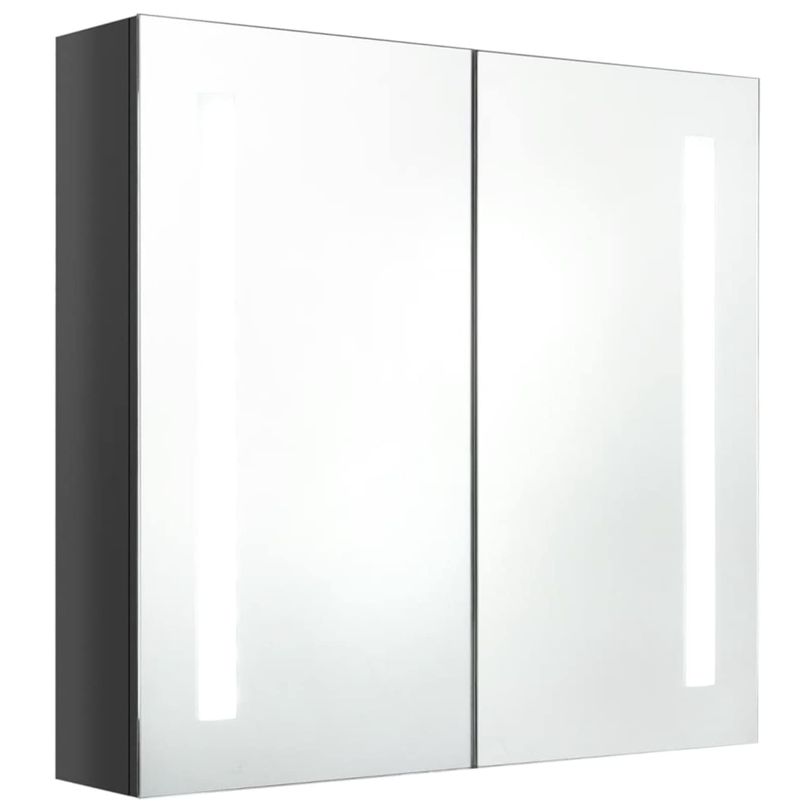 LAPOOH Armadietto Bagno con Specchio e LED Grigio Cemento 62x14x60 cm,Armadietto a Specchio,Armadietto a Specchio Bagno(SPU:326521)