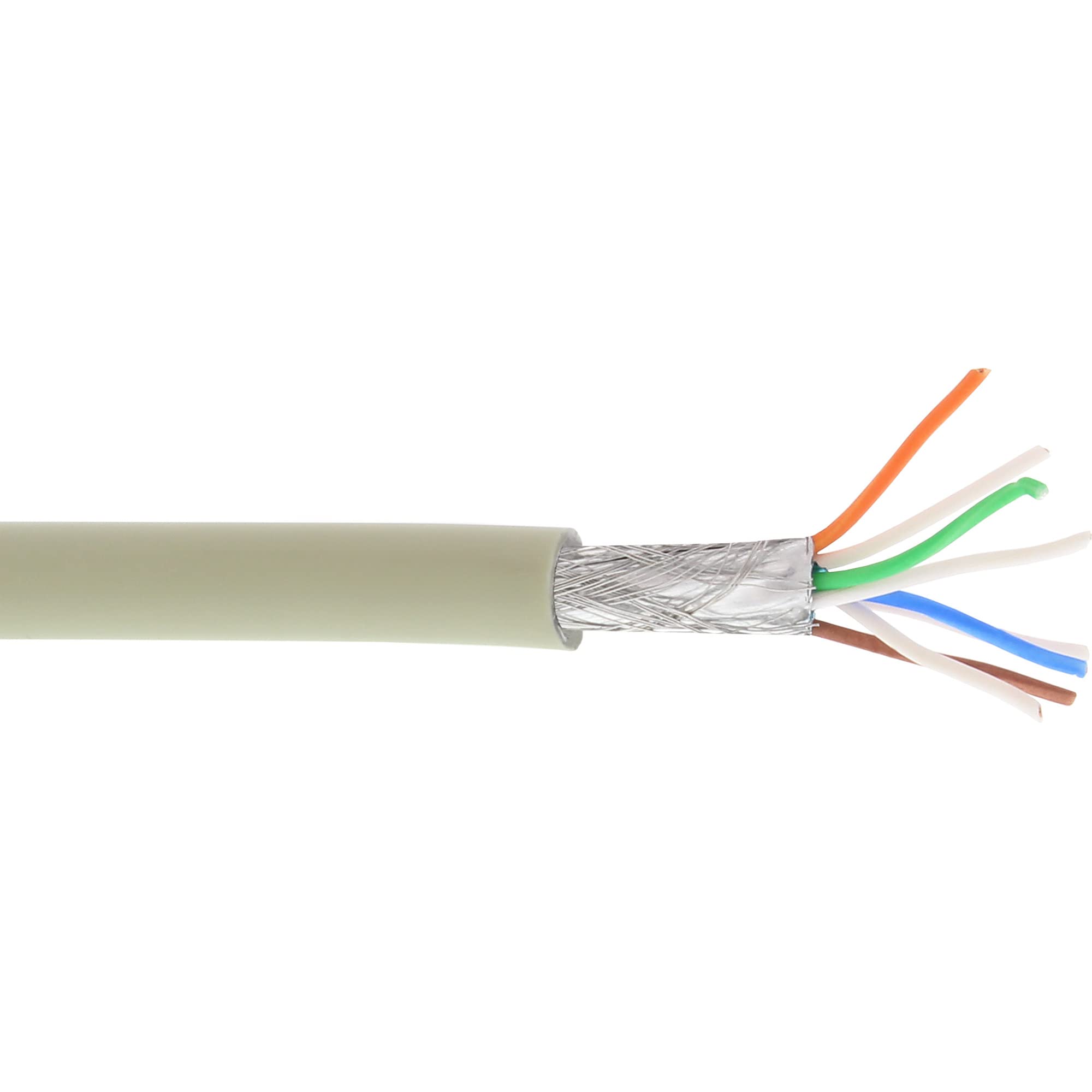 InLine 76899 Patchkabel, S/FTP (PiMf), Cat.6A, 500MHz, halogenfrei, Kupfer, grau, 100m