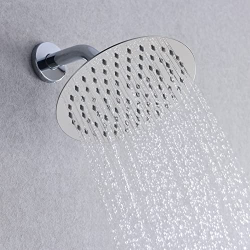 Image of sumerain Rain Shower System with Tub Spout, Tub Shower Faucet Set with 8 inches Shower Head and Hand Shower, Valve Included Chrome