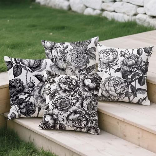 Housse coussin 80x80cm imperméable pour salon de jardin fleuri