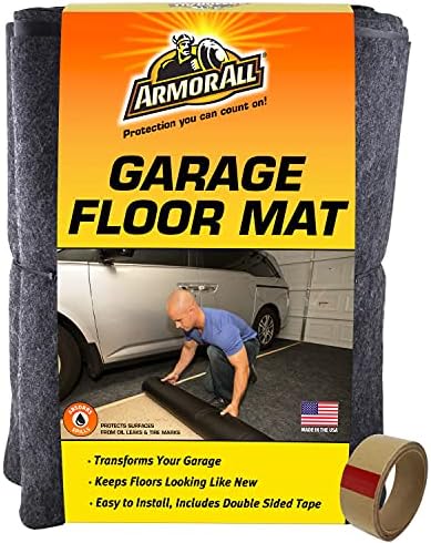 Armor All Original Garage Floor Mat, (17' x 7'4"), (Includes Double Sided Tape), Protects Surfaces, Transforms Garage - Absorbent/Waterproof/Durable (USA Made) (Charcoal)
