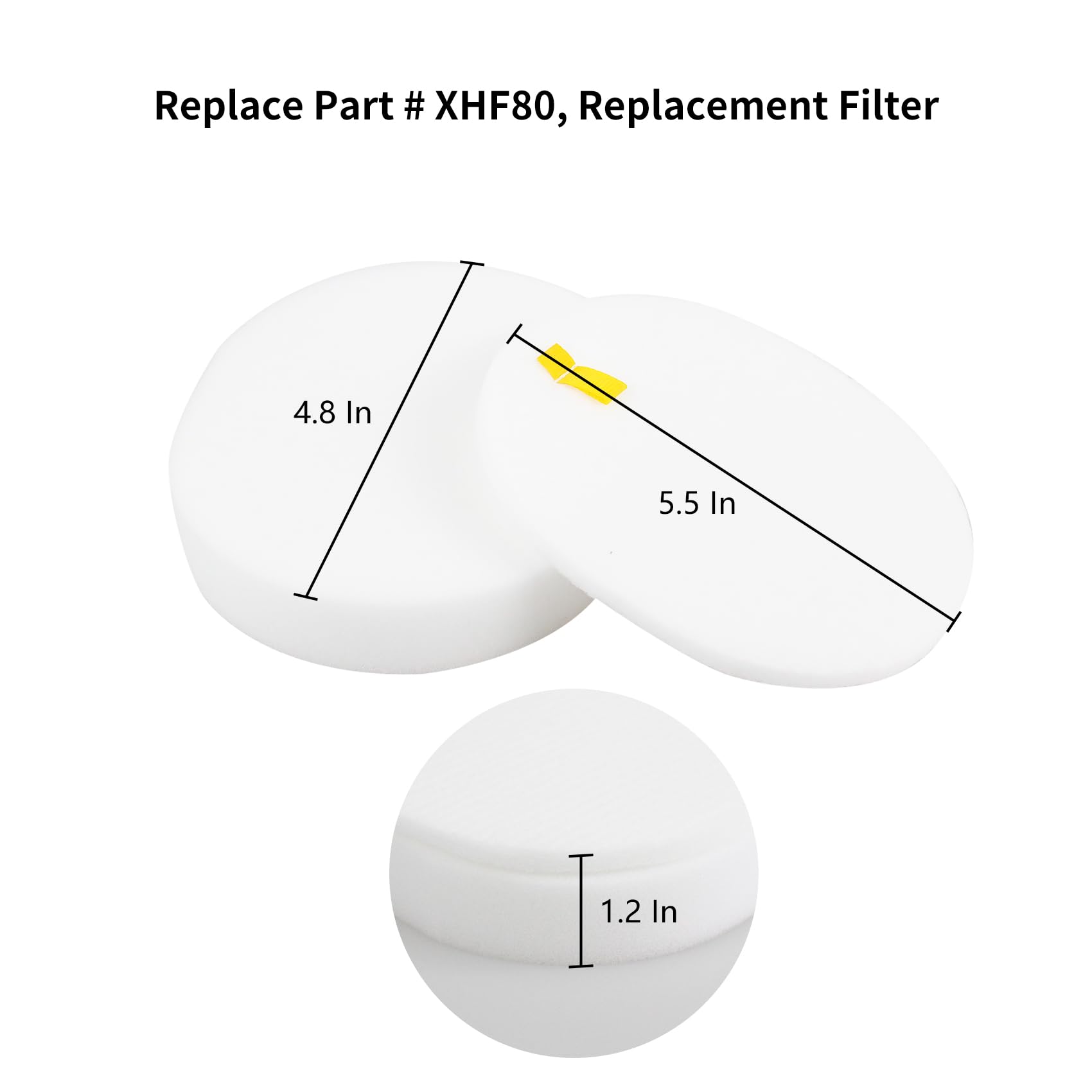 Ymimi Replacement Filter Compatible with Shark Navigator NV70 NV71 NV70 26 NV60 UV420 NV80 NVC80C NV90 NV95 NV141 NV130 Professional Upright Vacuum, Part XHF80 (4 Pack)