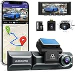 AZDOME M550 Dash Cam 3 Channel, Built in WiFi GPS, With 64GB Card, Front Inside Rear 1440P+1080P+1080P Car Dashboard Camera Recorder, 4K+1080P Dual, 3.19' IPS, IR Night Vision, Capacitor, Parking Mode