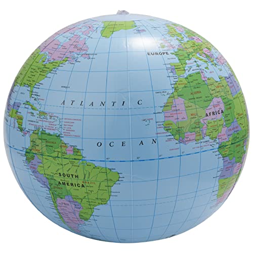 Lizusidtsy Inflatable Toy Globe Tellurion Training Geography Map Balloon Water Ball 40 cm, Blue