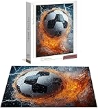 Flamme Puzzle 5000 Teile Fußball Jigsaw Puzzles für Erwachsene, Premium Quality Holzpuzzle...