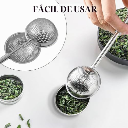 Miniatura 3 de Syixute 2 Piezas Colador De Té,Infusor De Té De Bolas De Acero Inoxidable,Bola Filtro Colador De Té,Colador De Té Mango Largo Para Té De Hojas Sueltas Y Especias